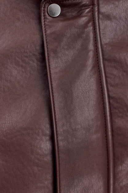 Faux Leather Bomber Jacket