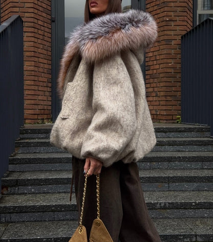Grey Woolen Hat Jacket