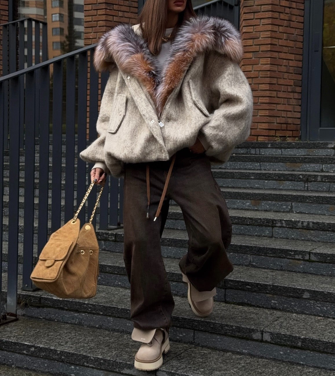 Grey Woolen Hat Jacket