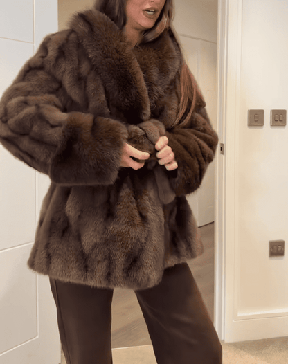 Brown Mink Short Jacket