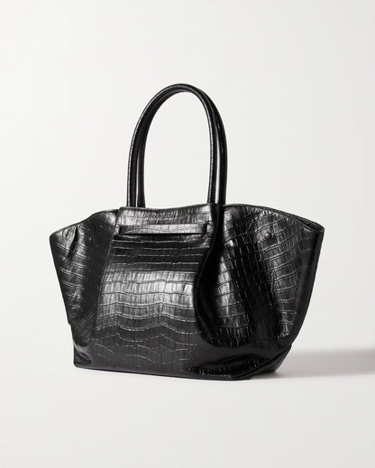 Croc-effect Leather Tote