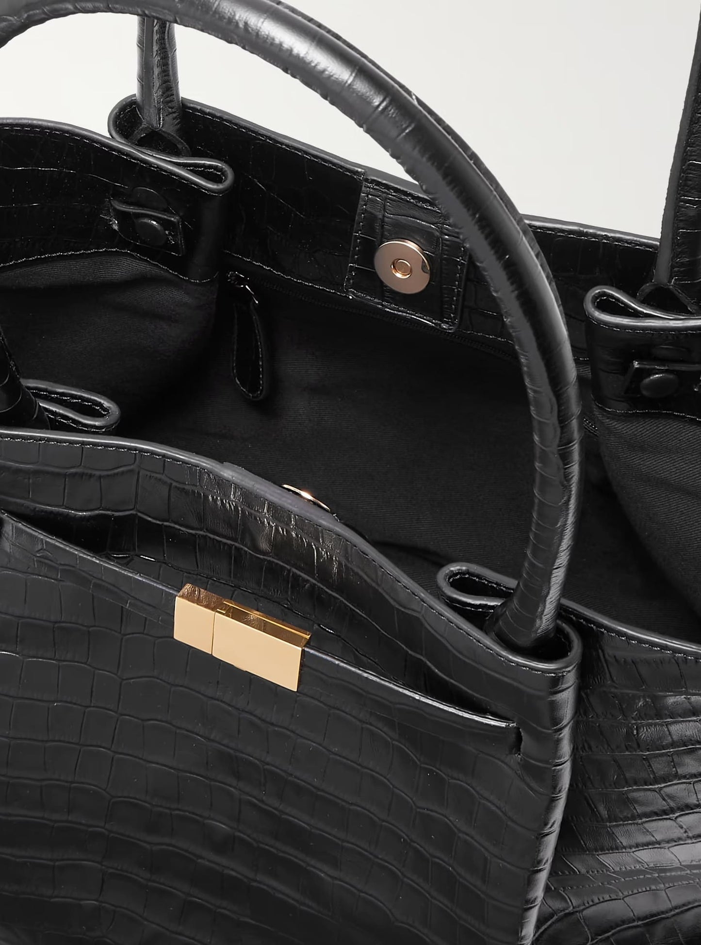 Croc-effect Leather Tote