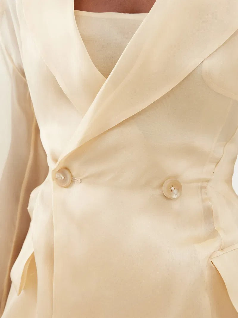 Backless Silk-Organza Jacket & Dress Set