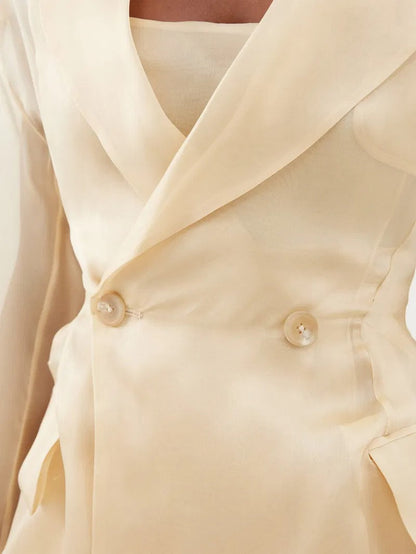 Backless Silk-Organza Jacket & Dress Set