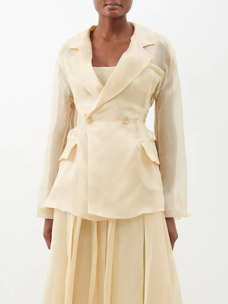 Backless Silk-Organza Jacket & Dress Set