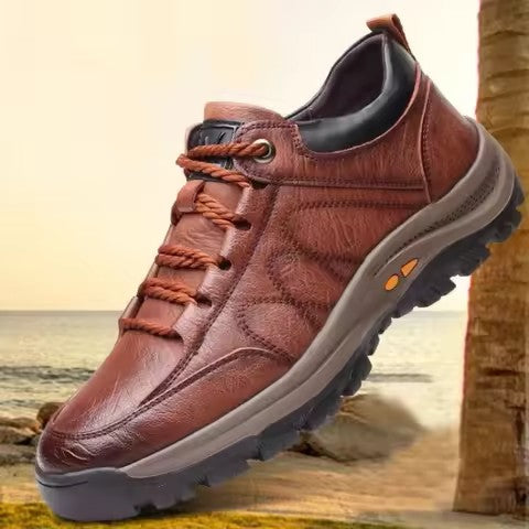 Waterproof leather casual shoes for men