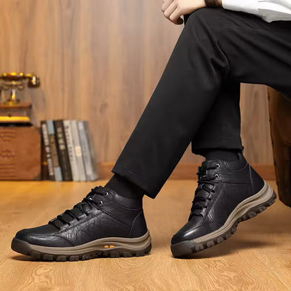 Waterproof leather casual shoes for men