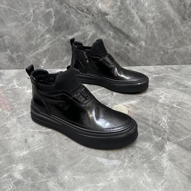 Black Patent Leather Platform Chelsea Boots