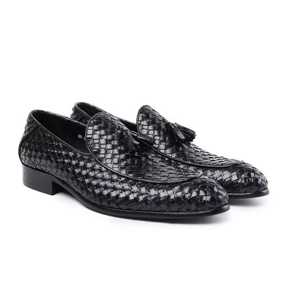 Italian Hand-woven Leather Loafers