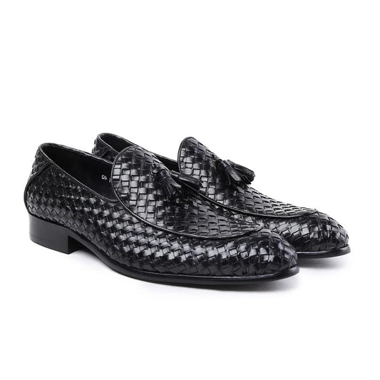 Italian Hand-woven Leather Loafers