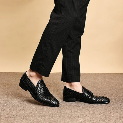 Italian Hand-woven Leather Loafers