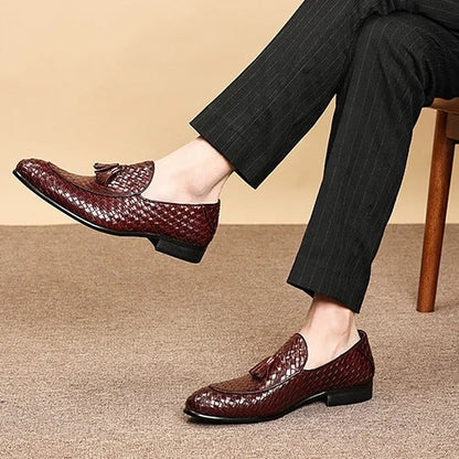 Italian Hand-woven Leather Loafers