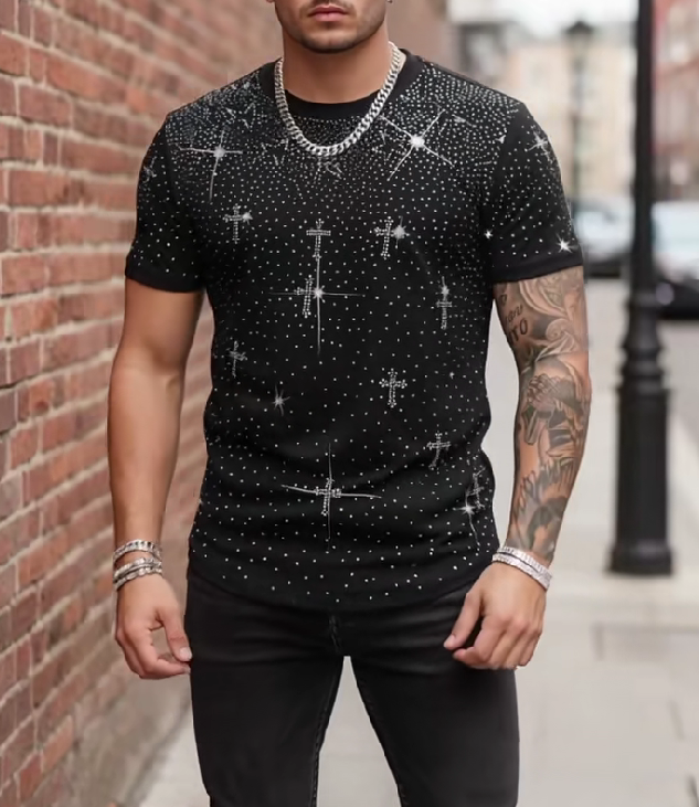 Rhinestone Cross T-Shirt