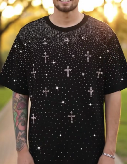 Rhinestone Cross T-Shirt