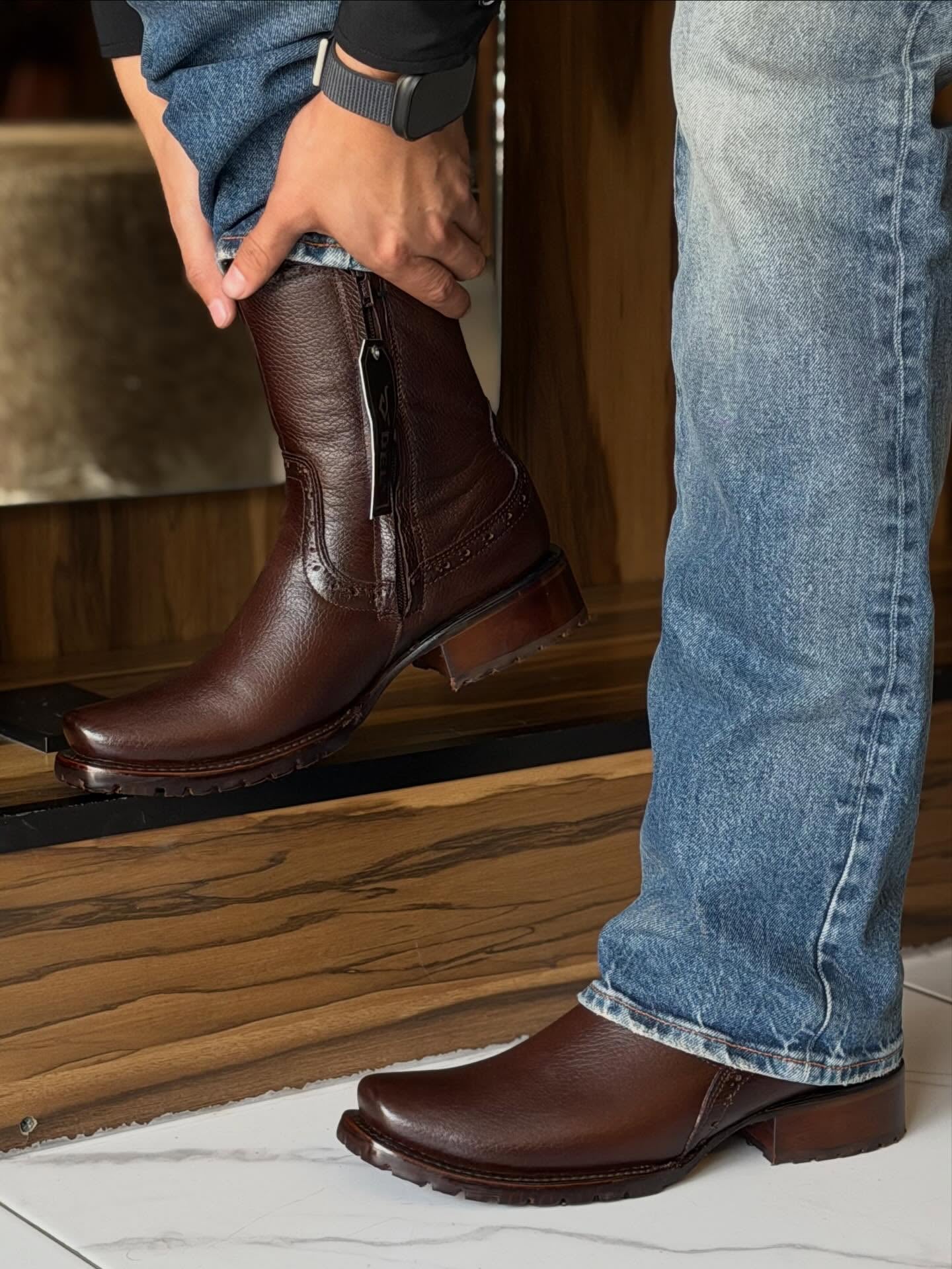 Handcrafted Leather Western Ankle Boots