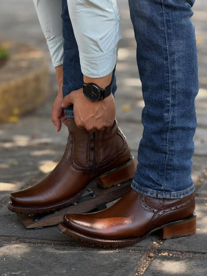 Handcrafted Leather Western Ankle Boots
