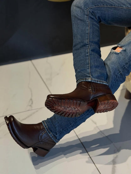 Handcrafted Leather Western Ankle Boots