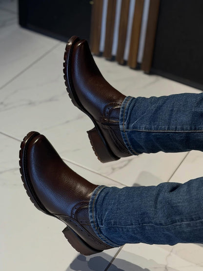 Handcrafted Leather Western Ankle Boots
