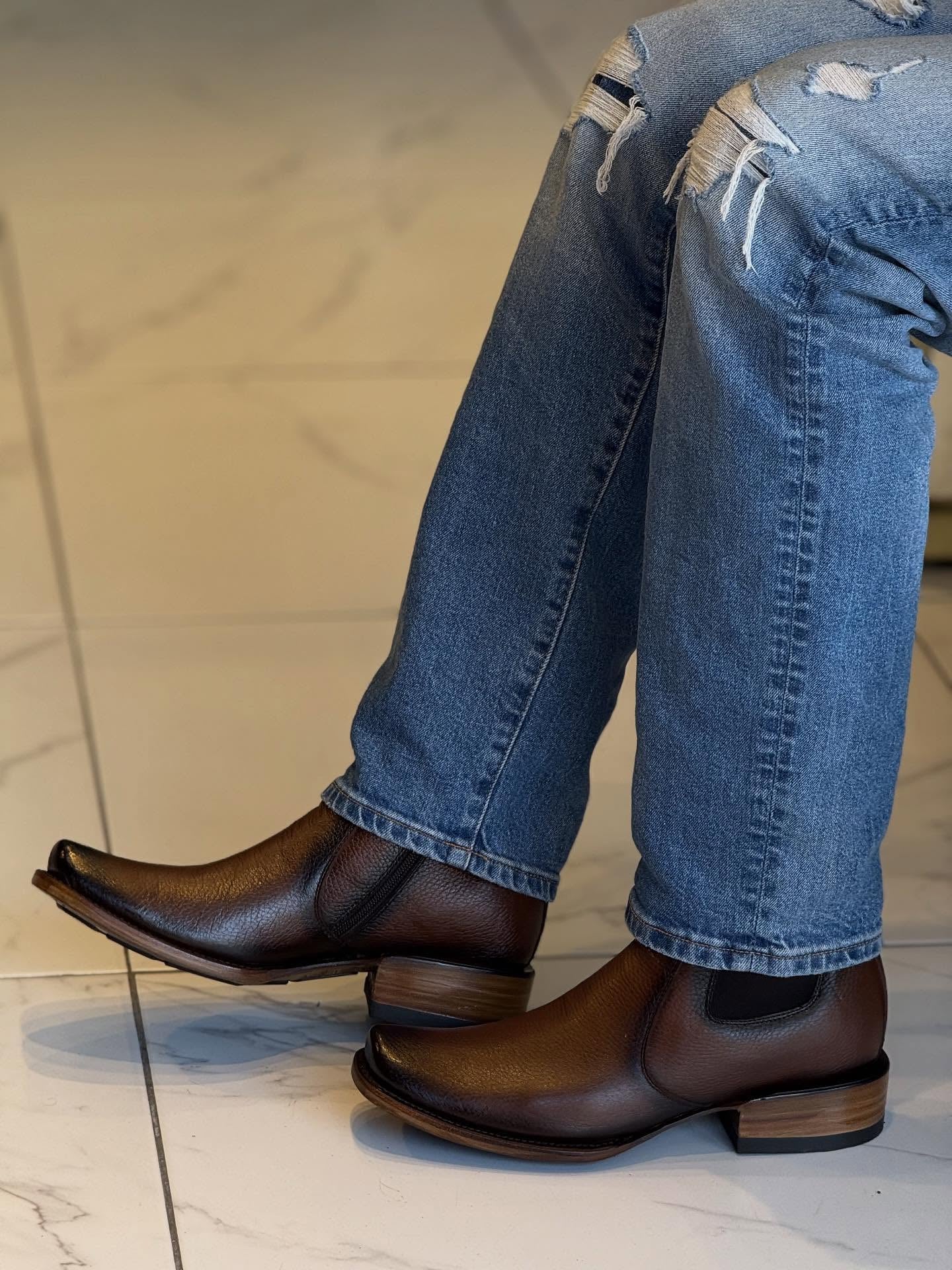 Handcrafted Leather Western Chelsea Boots
