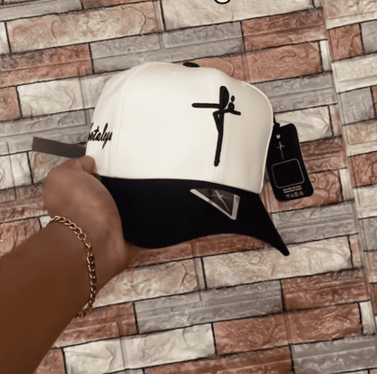 Fé Cross Embroidered Flat Bill Snapback