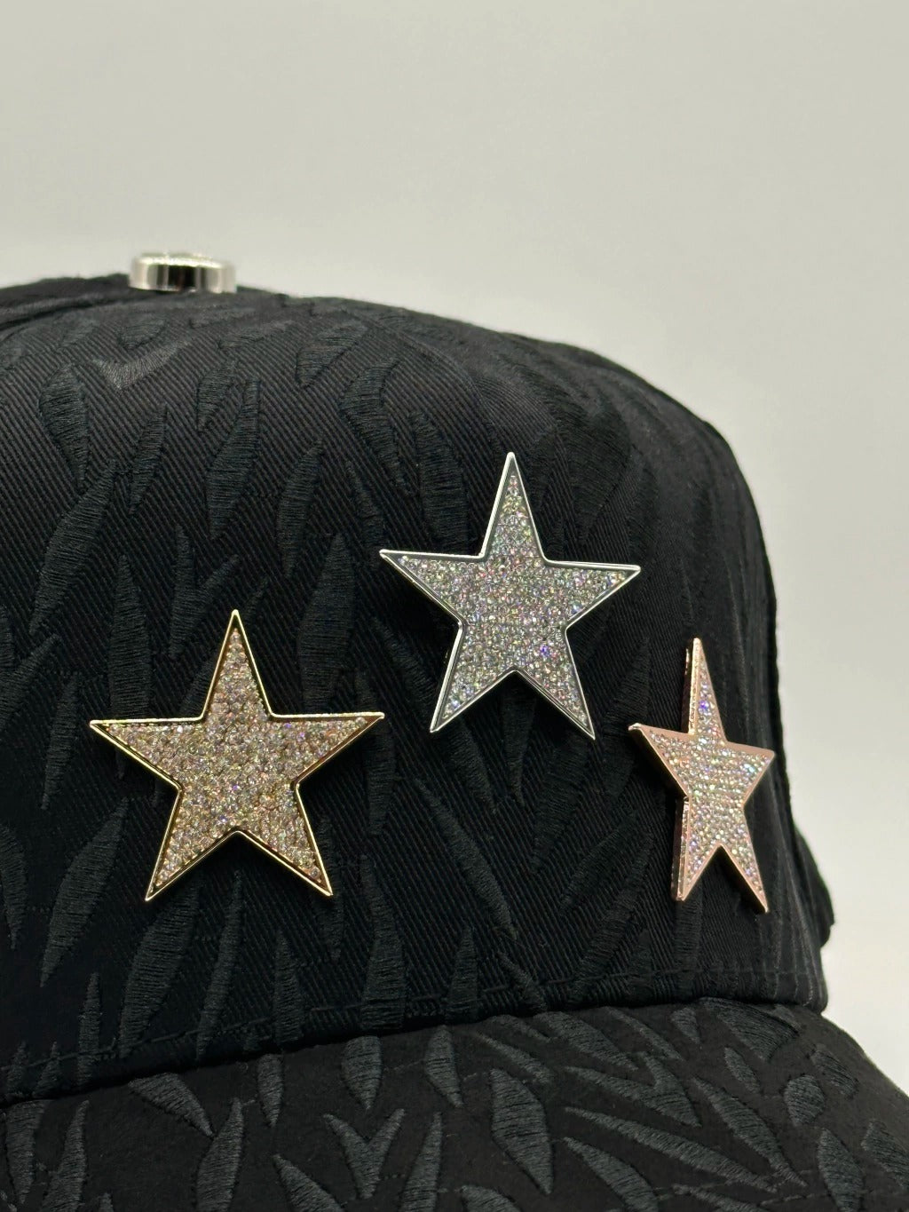 Crystal Star Embellished Jacquard Baseball Cap
