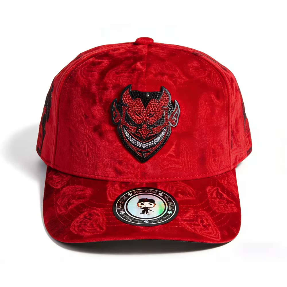 Velvet Devil Emblem Rhinestone Snapback