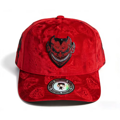 Velvet Devil Emblem Rhinestone Snapback