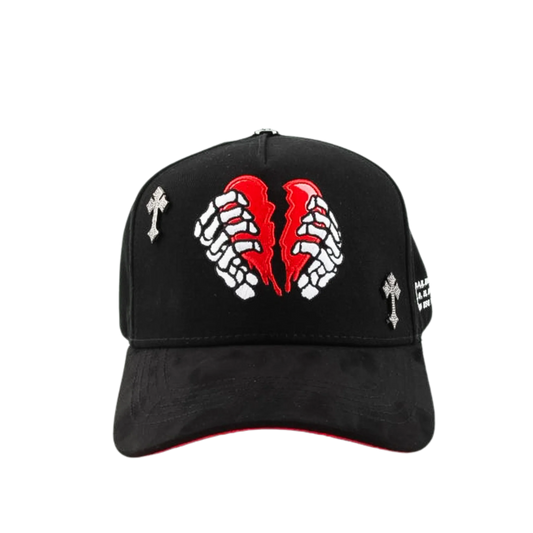 Premium Gothic Broken Heart Cross Embroidered Cap