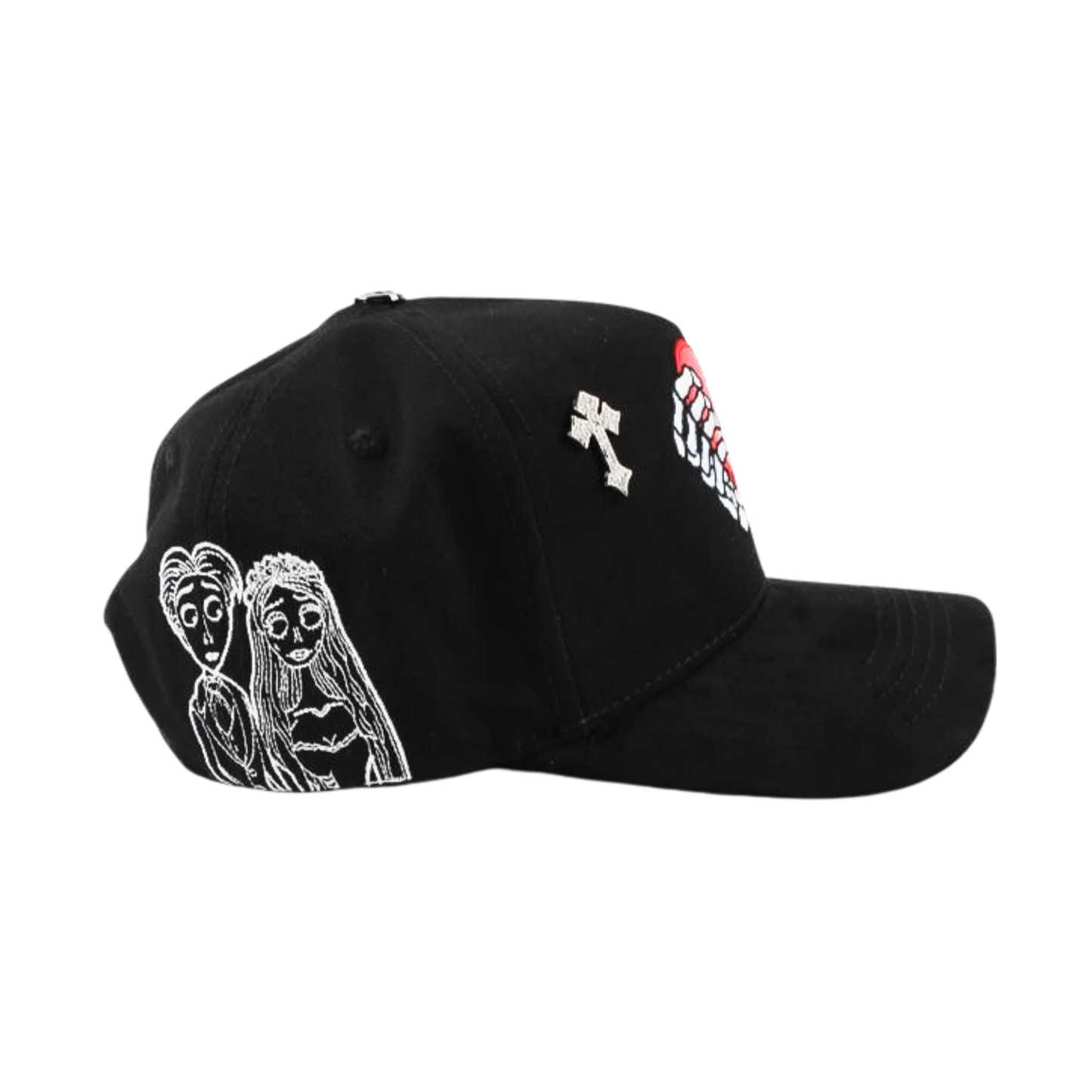 Premium Gothic Broken Heart Cross Embroidered Cap