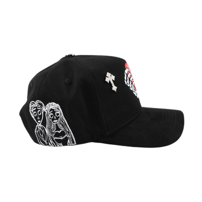 Premium Gothic Broken Heart Cross Embroidered Cap