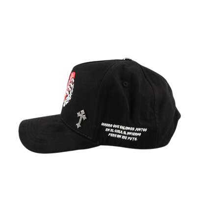 Premium Gothic Broken Heart Cross Embroidered Cap