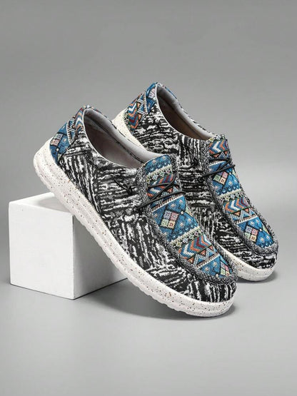 Southwestern Aztec Print Moc Toe Slip-On