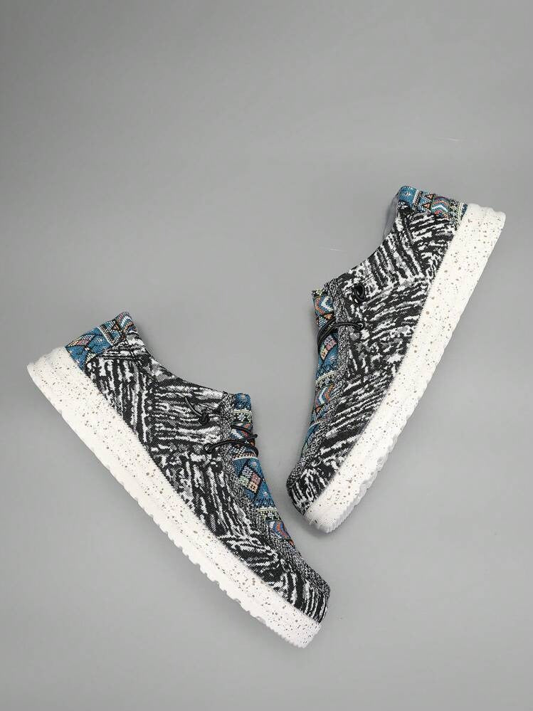 Southwestern Aztec Print Moc Toe Slip-On