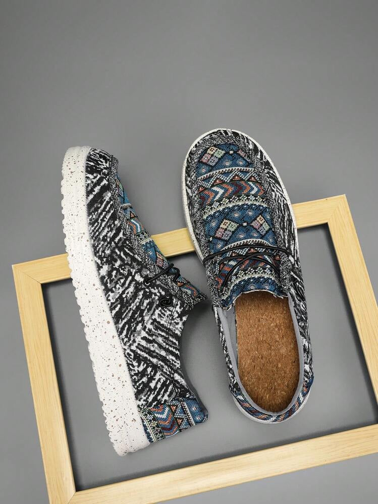 Southwestern Aztec Print Moc Toe Slip-On