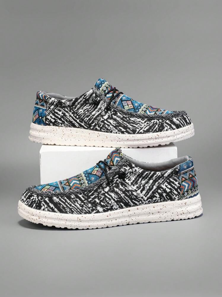 Southwestern Aztec Print Moc Toe Slip-On