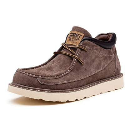 Premium Suede Moc Toe Mid-Top Casual Sneakers
