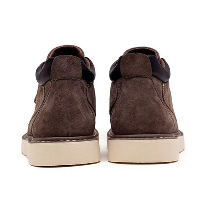 Premium Suede Moc Toe Mid-Top Casual Sneakers