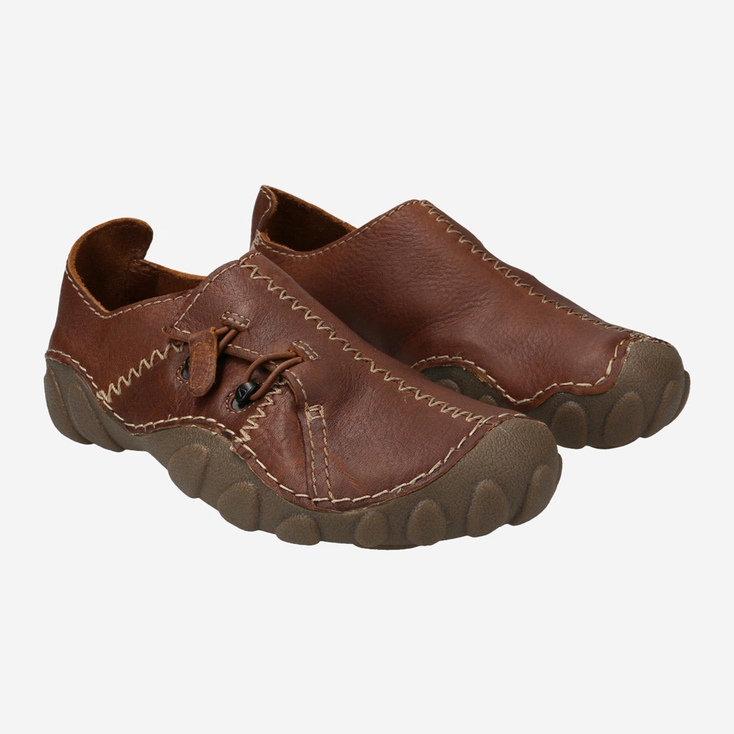 Distressed Leather Hand-Stitched Casual Moccasins