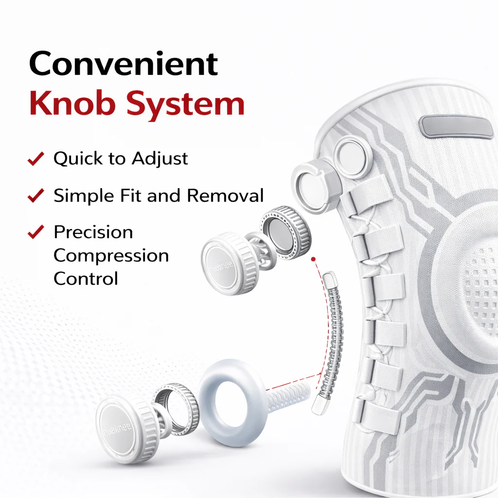 Adjustable Knob Compression Knee Brace with Stabilizers