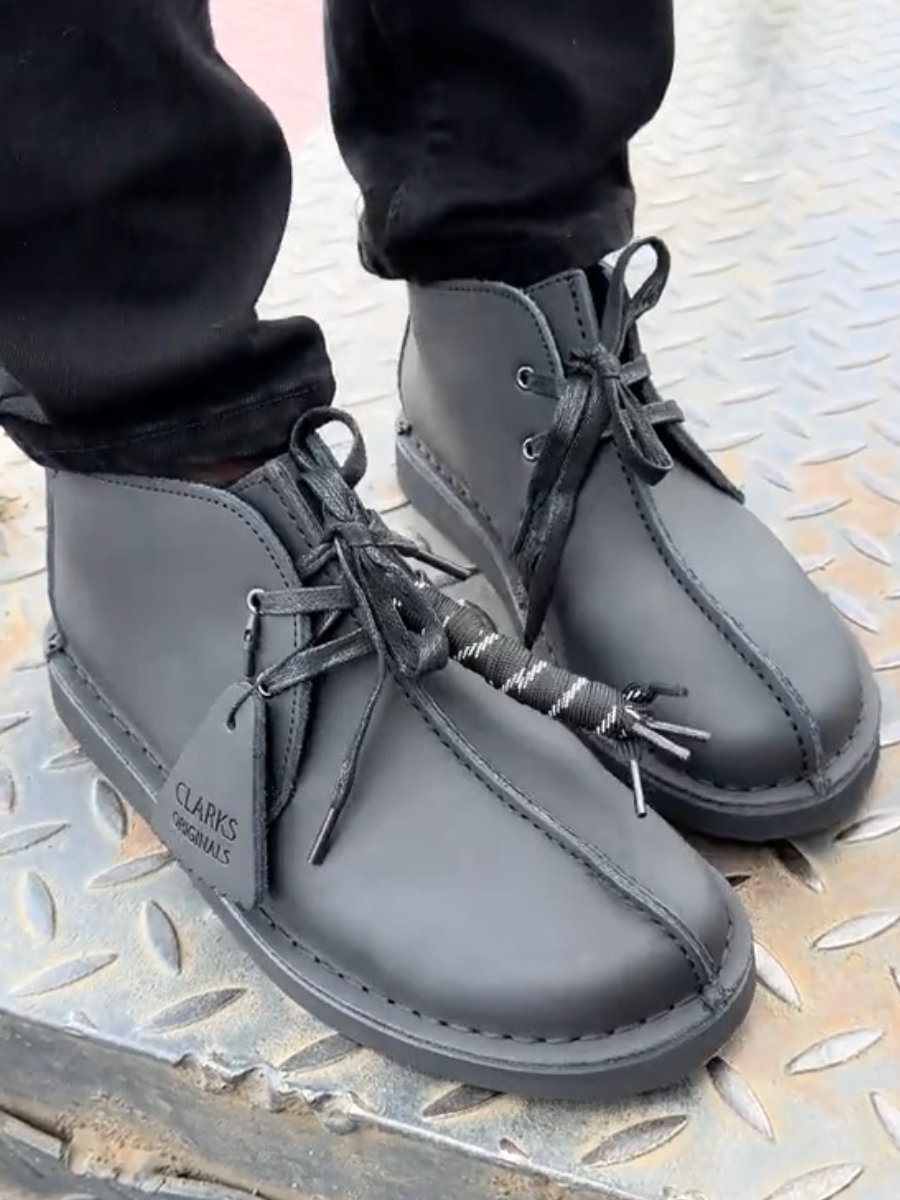Clarks Originals Black Leather Boots