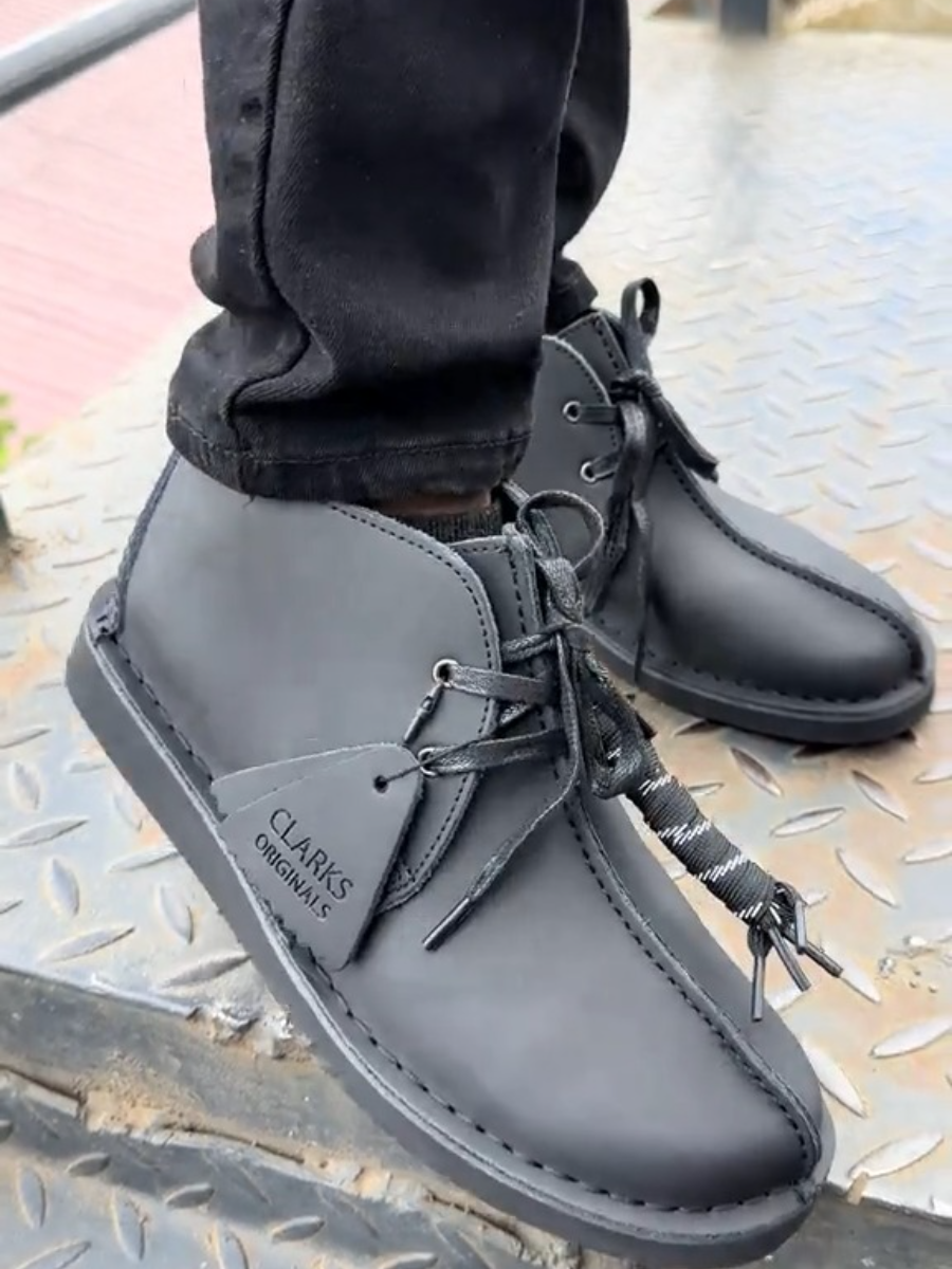 Clarks Originals Black Leather Boots