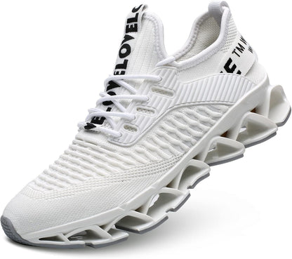 Men's Blade Sole Knit Running Athletic Sneakers
