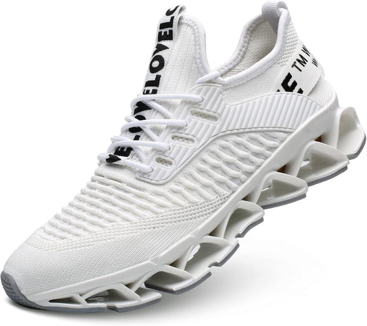 Men's Blade Sole Knit Running Athletic Sneakers