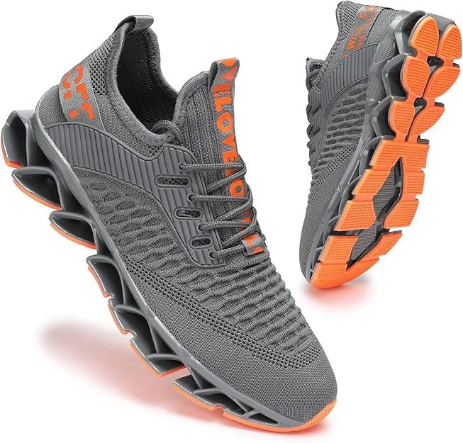 Men's Blade Sole Knit Running Athletic Sneakers