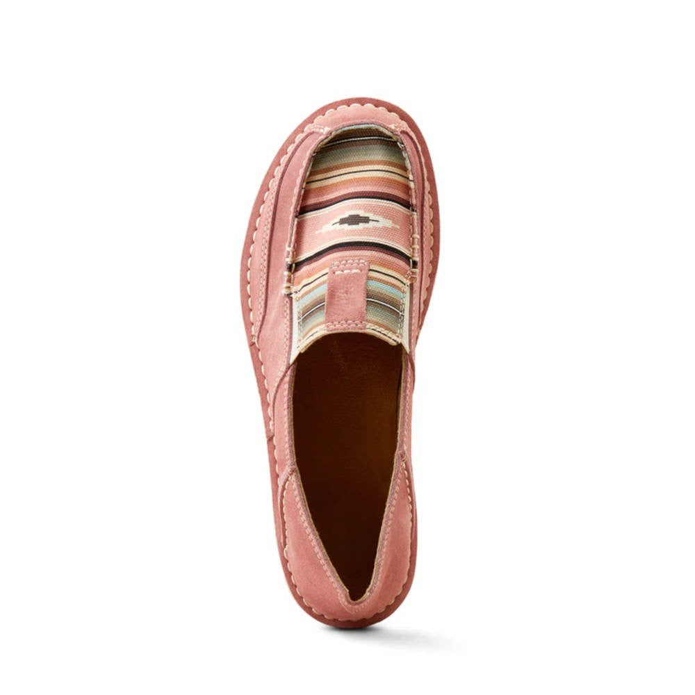Pink Suede Western Tribal Pattern Loafers