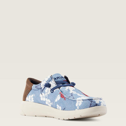 Hawaiian Flower Lightweight Lace-Up Moc Sneakers