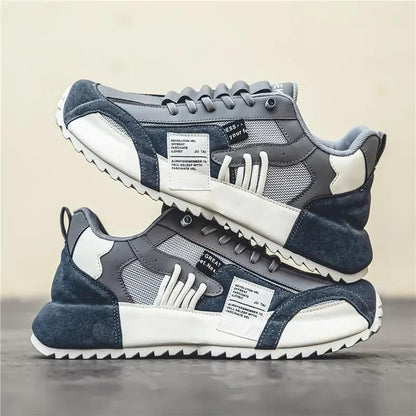 Retro Mixed Panel Suede & Mesh Casual Sneakers