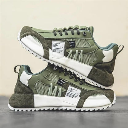 Retro Mixed Panel Suede & Mesh Casual Sneakers
