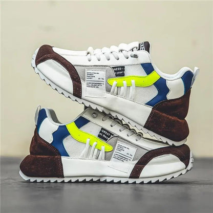 Retro Mixed Panel Suede & Mesh Casual Sneakers