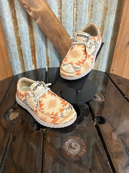 Premium Roper Style Tribal Pattern Comfort Moc Shoes